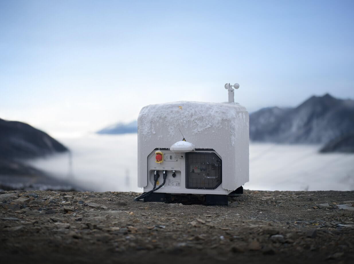DJI Dock 3 operating in extreme desert and cold conditions with weatherproof protection