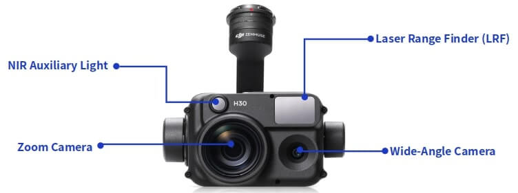 كاميرا ذات زاوية واسعة مثبتة على جهاز Zenmuse H30 لإجراء مسح جوي ورسم خرائط على مدار اليوم بأكمله.