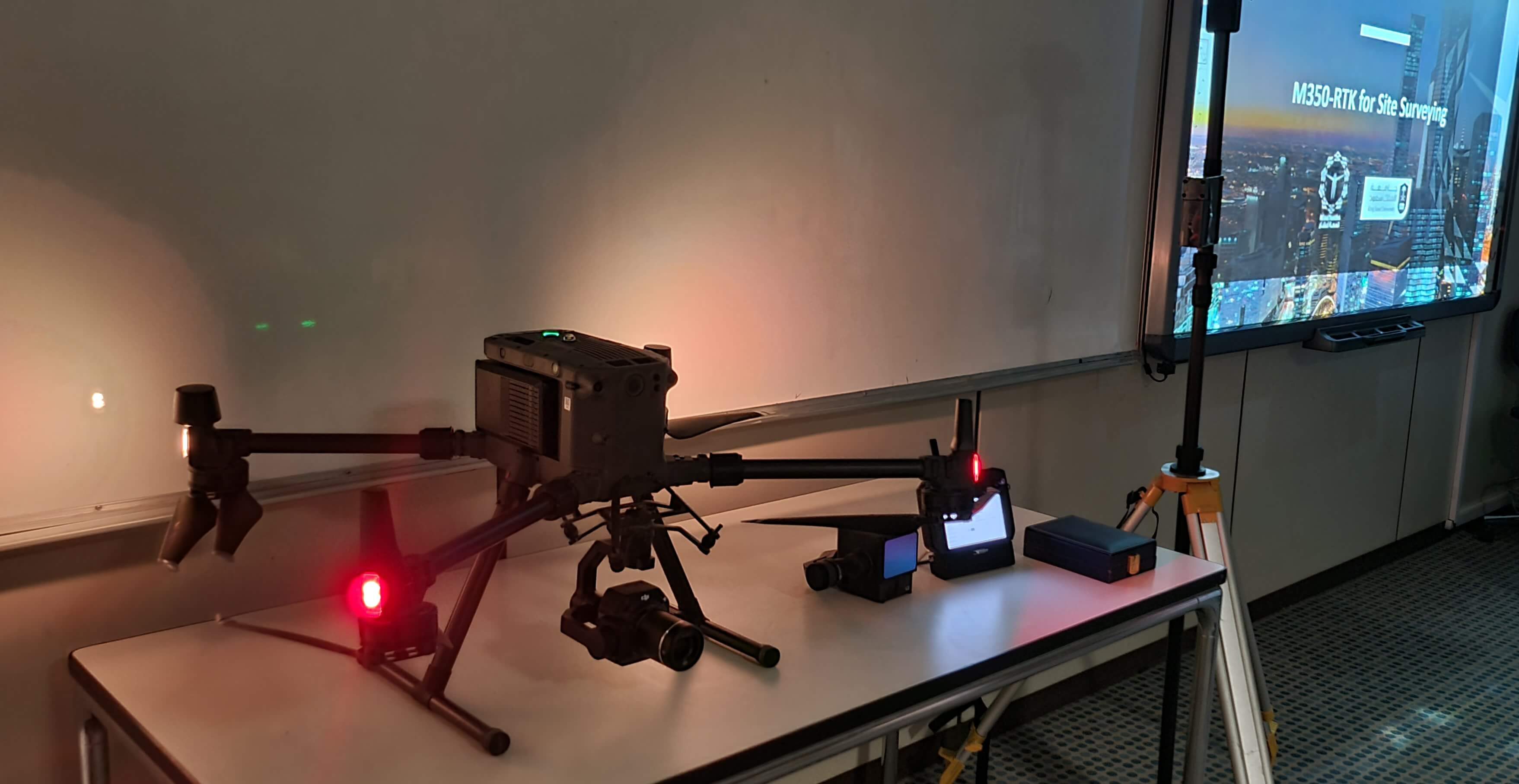 Matrice 350 RTK drone displayed during NineTenths workshop at King Saud University